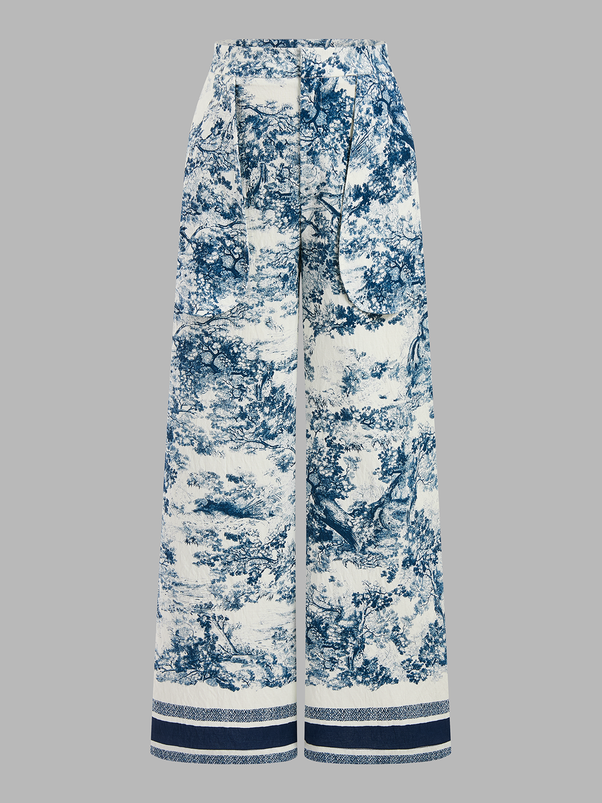Twisted Crop Top & Toile Print Pants Set