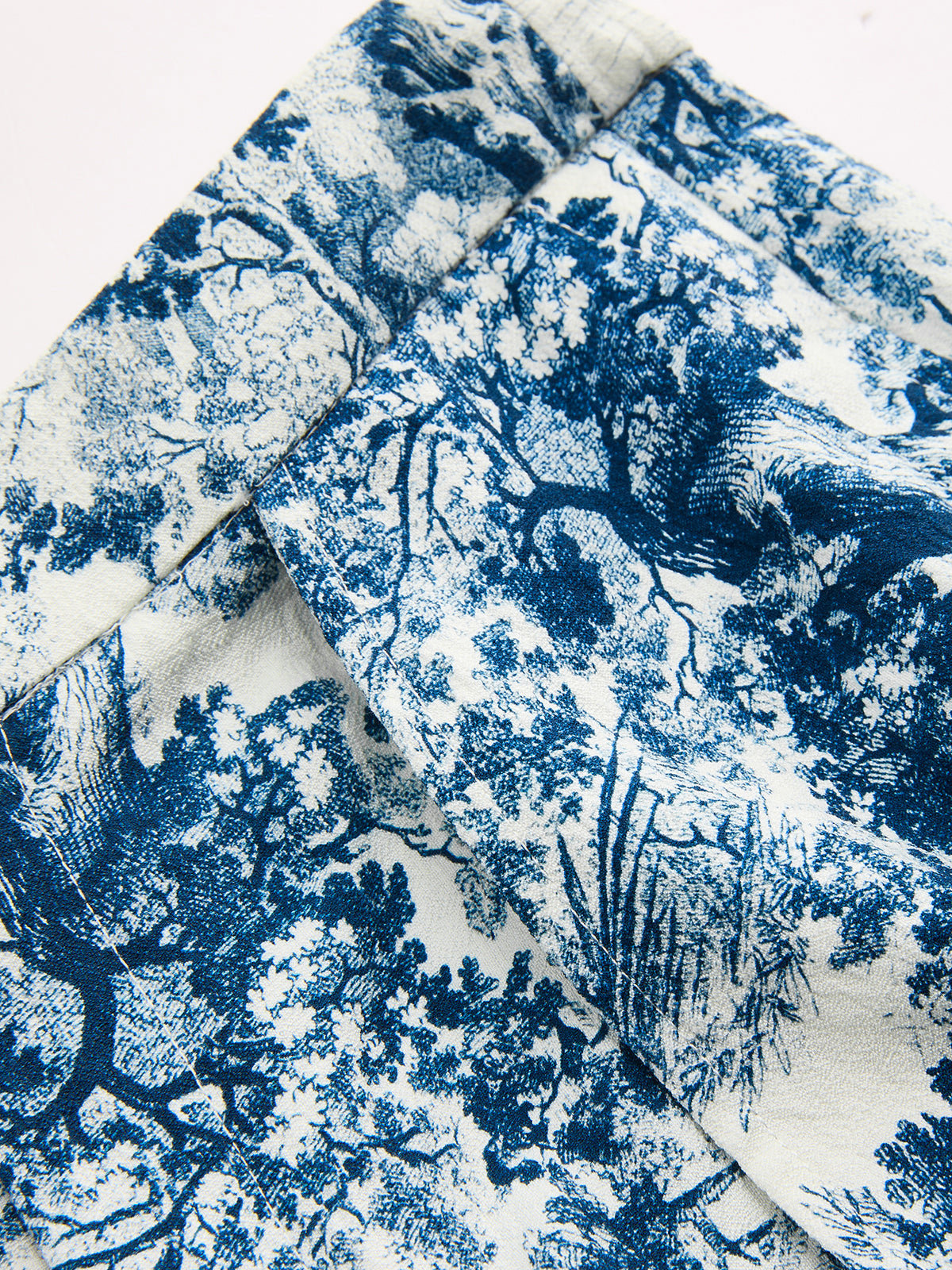 Twisted Crop Top & Toile Print Pants Set