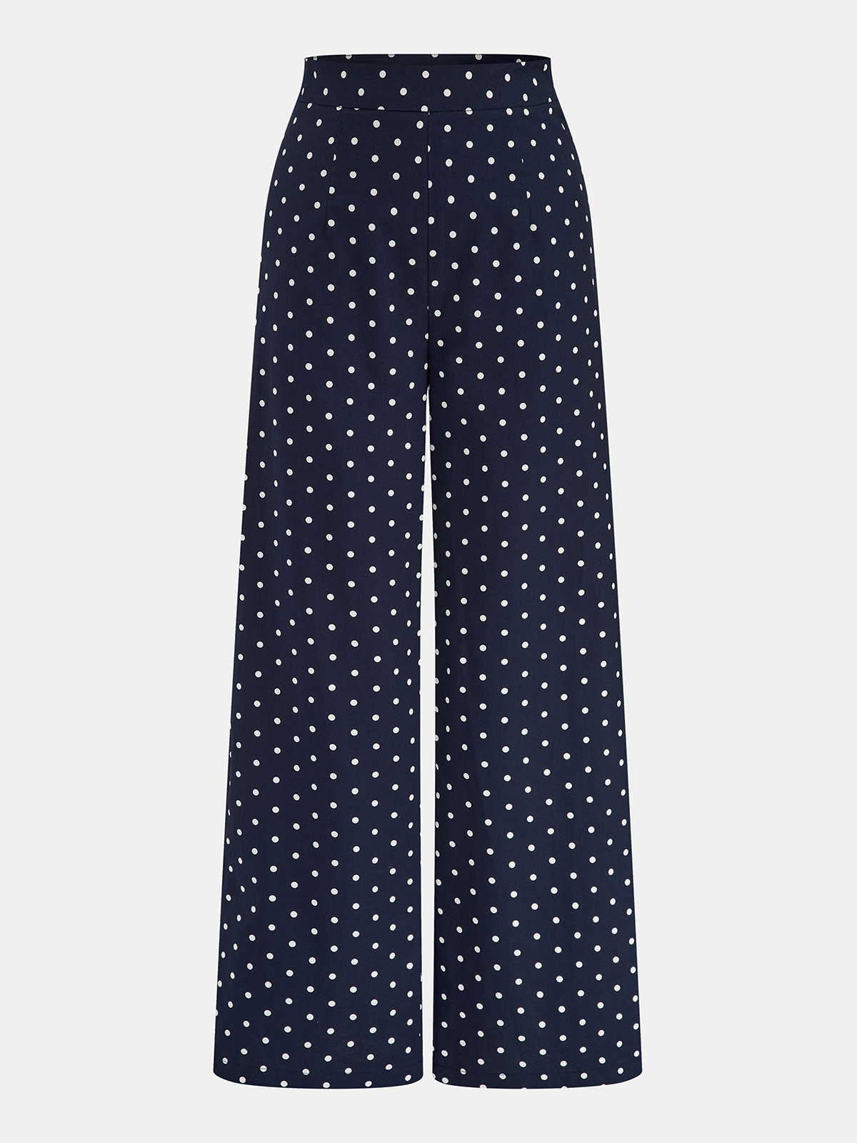 Linen Blend Polka Dot Peplum Top & Pants Set