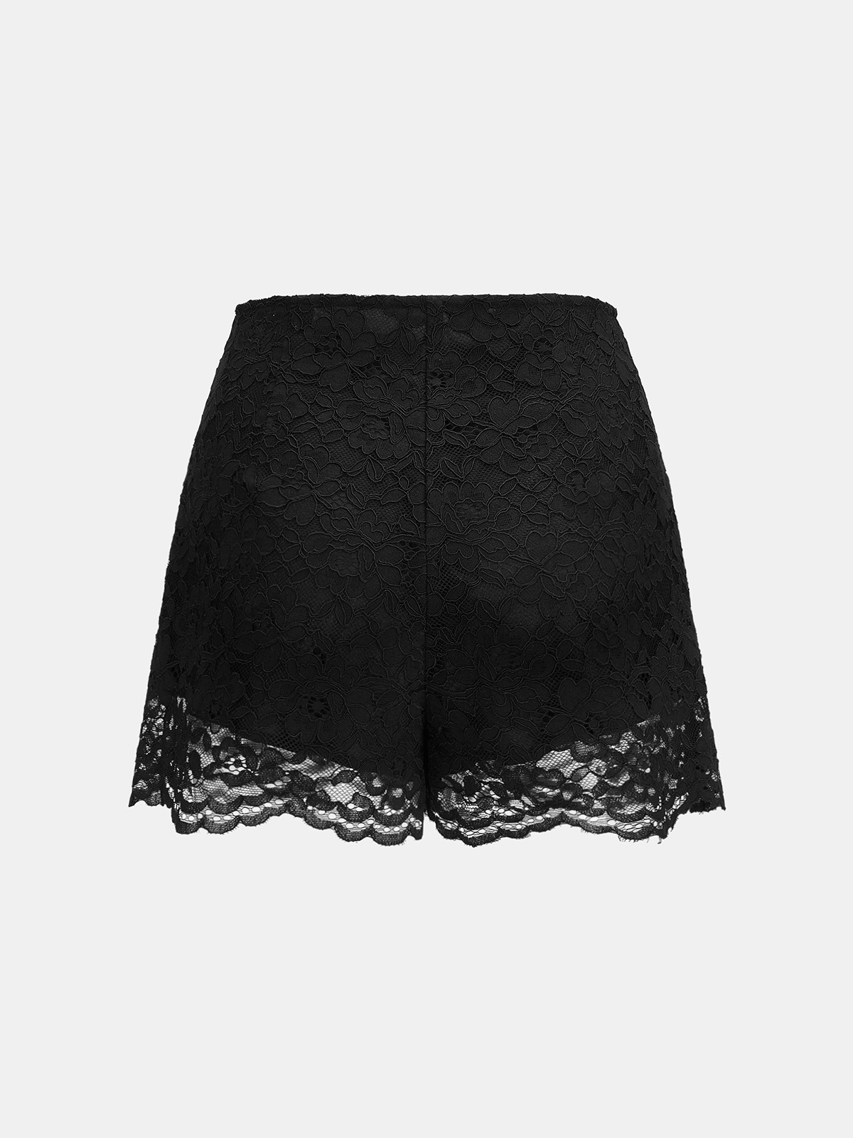 Floral Lace High-Waisted Shorts