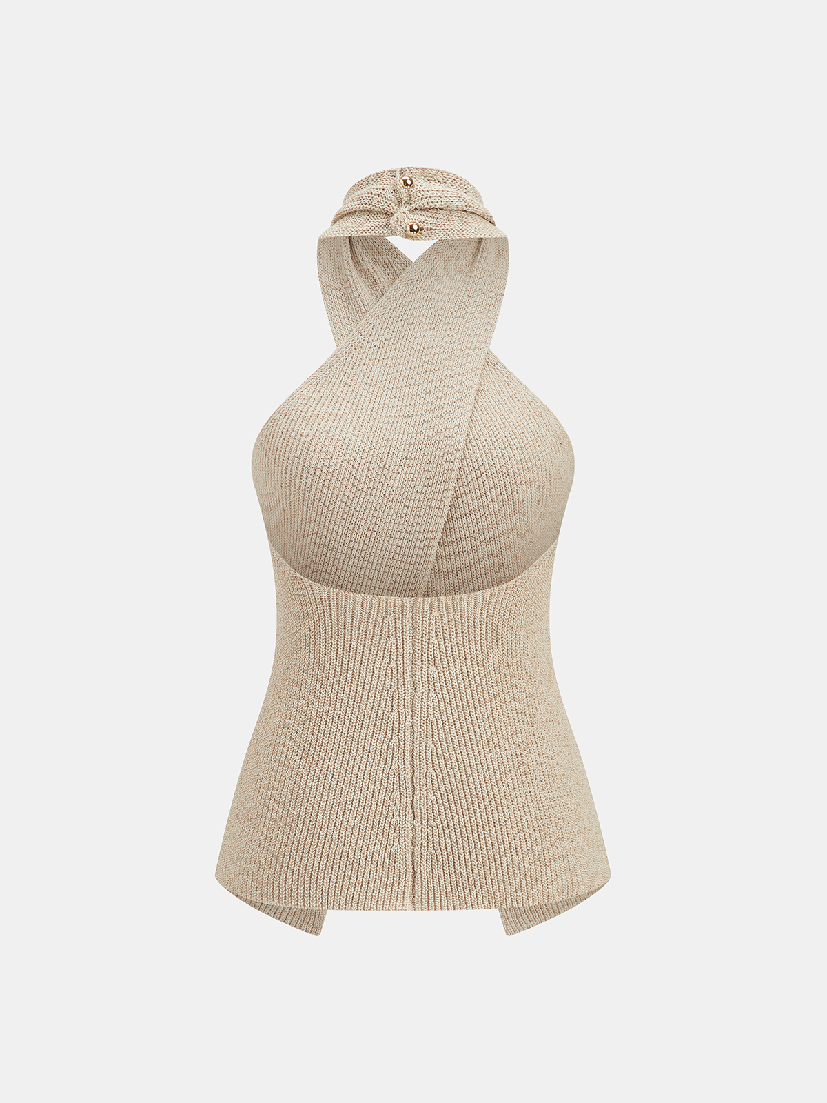 Crisscross Halter Knit Sleeveless Top