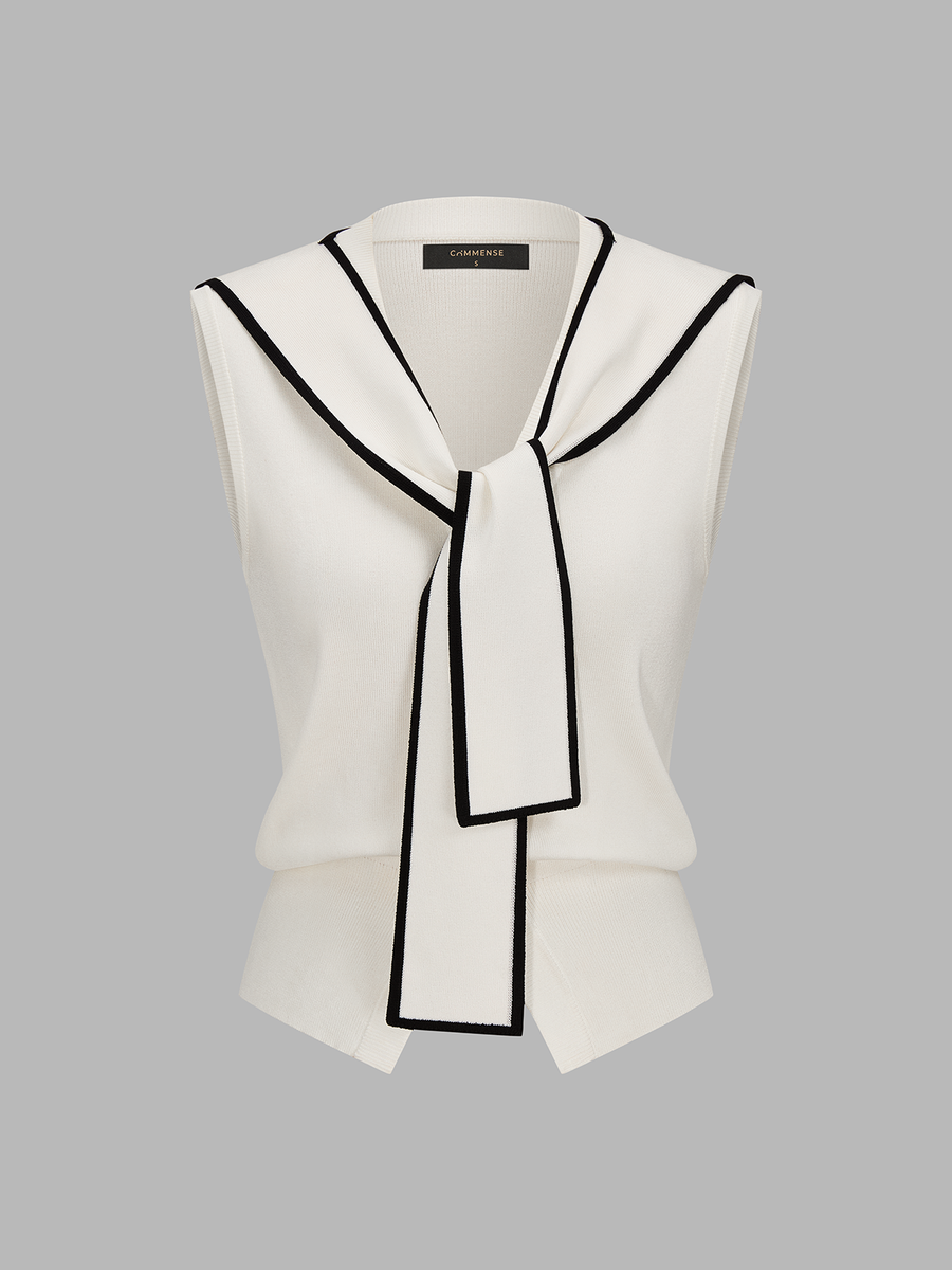 Removable Sailor Collar Knit Vest