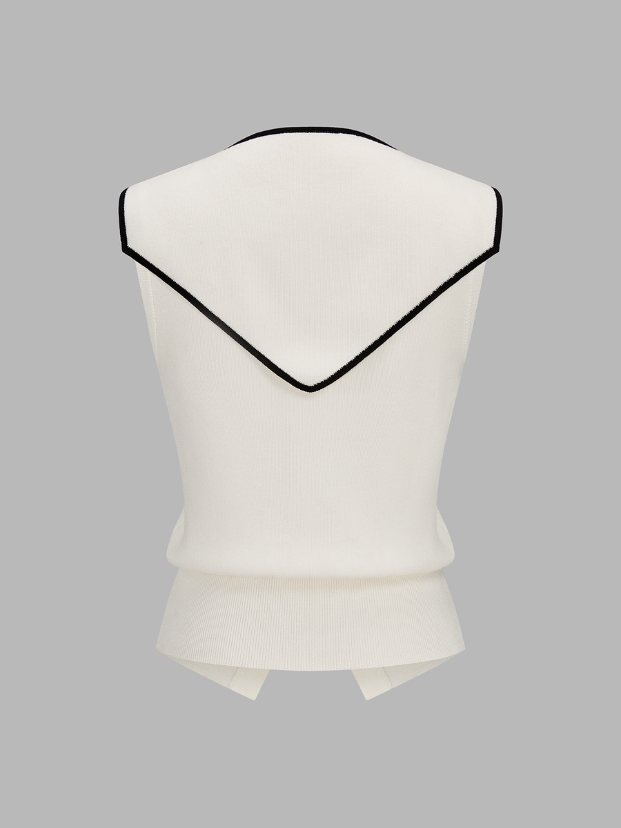 Removable Sailor Collar Knit Vest