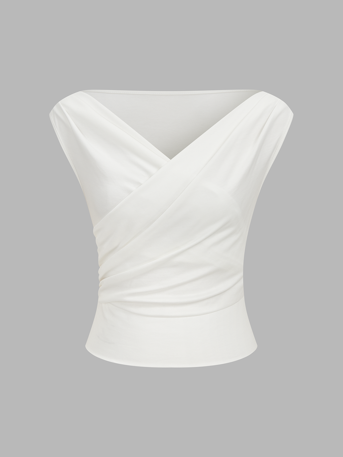 Asymmetric Neckline Ruched Blouse