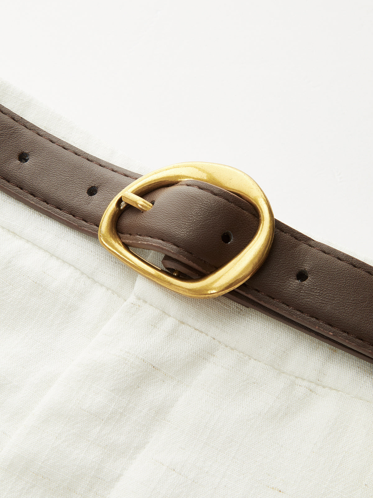 High Waist Belted Linen Blend Shorts