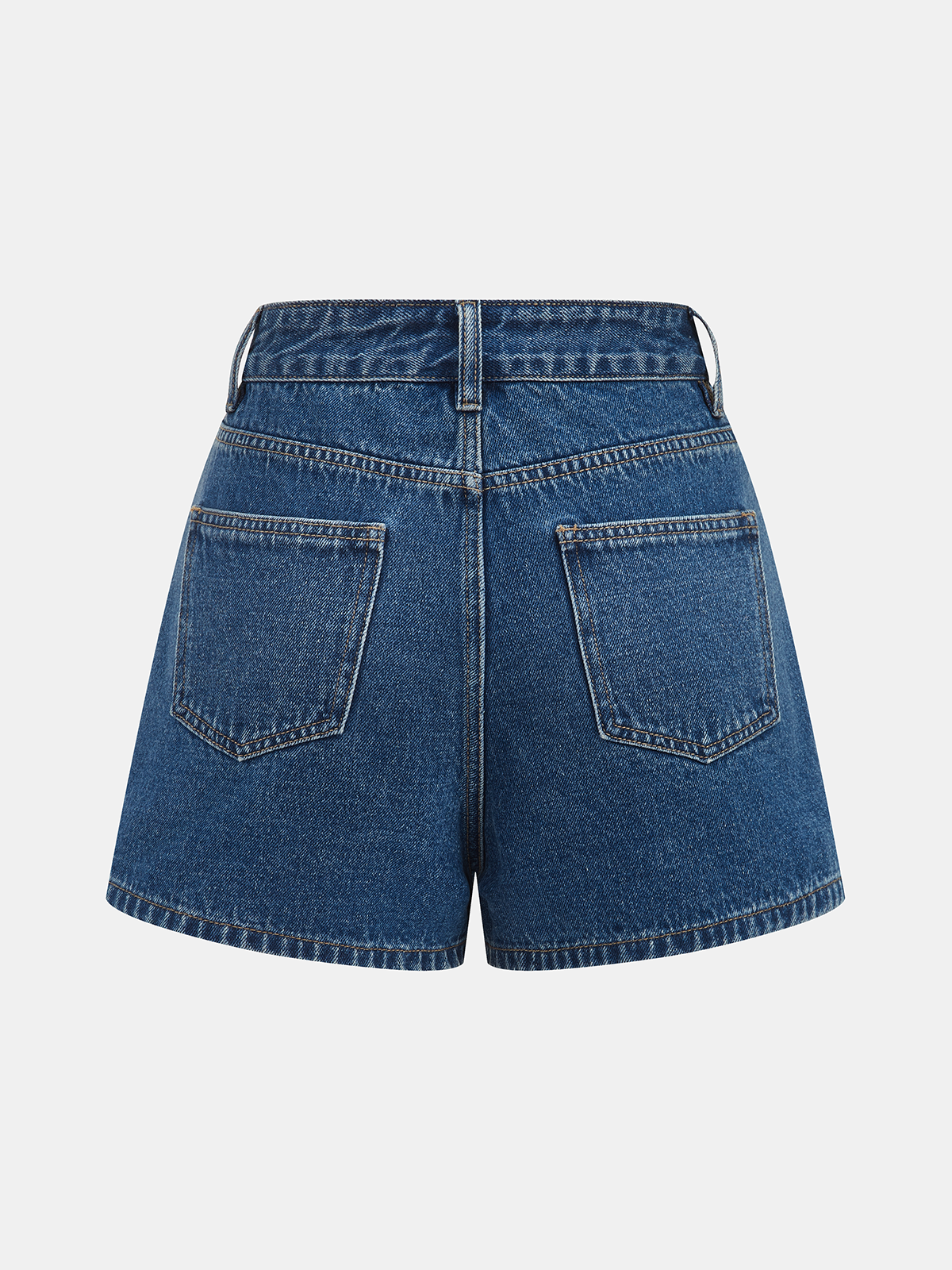 Asymmetrical Button Denim Shorts
