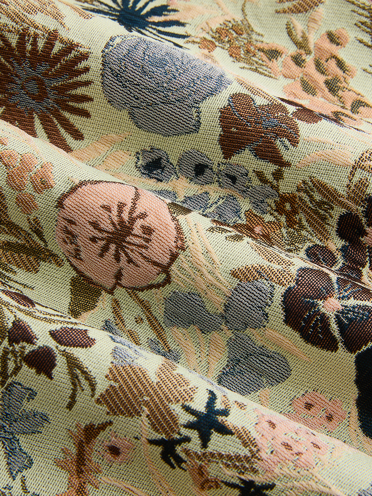 Vintage Floral Jacquard Mid Waist Shorts