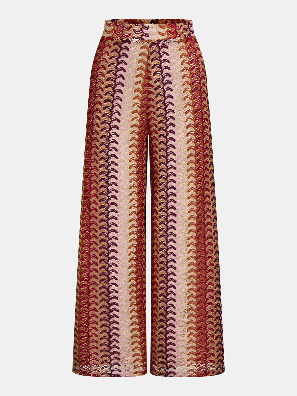 Multicolor One-Shoulder Knit Top & Pants Set