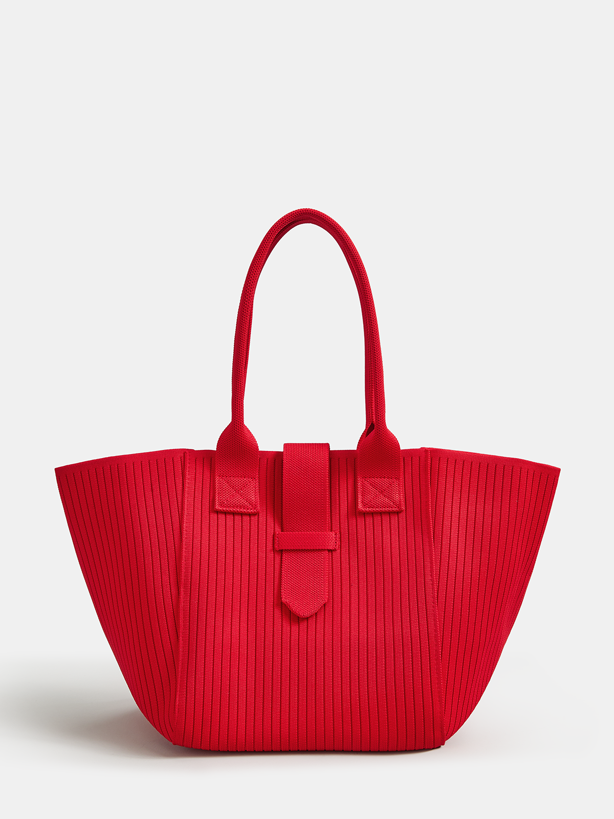 Ribbed Knitted Large Casual Tote Handbag