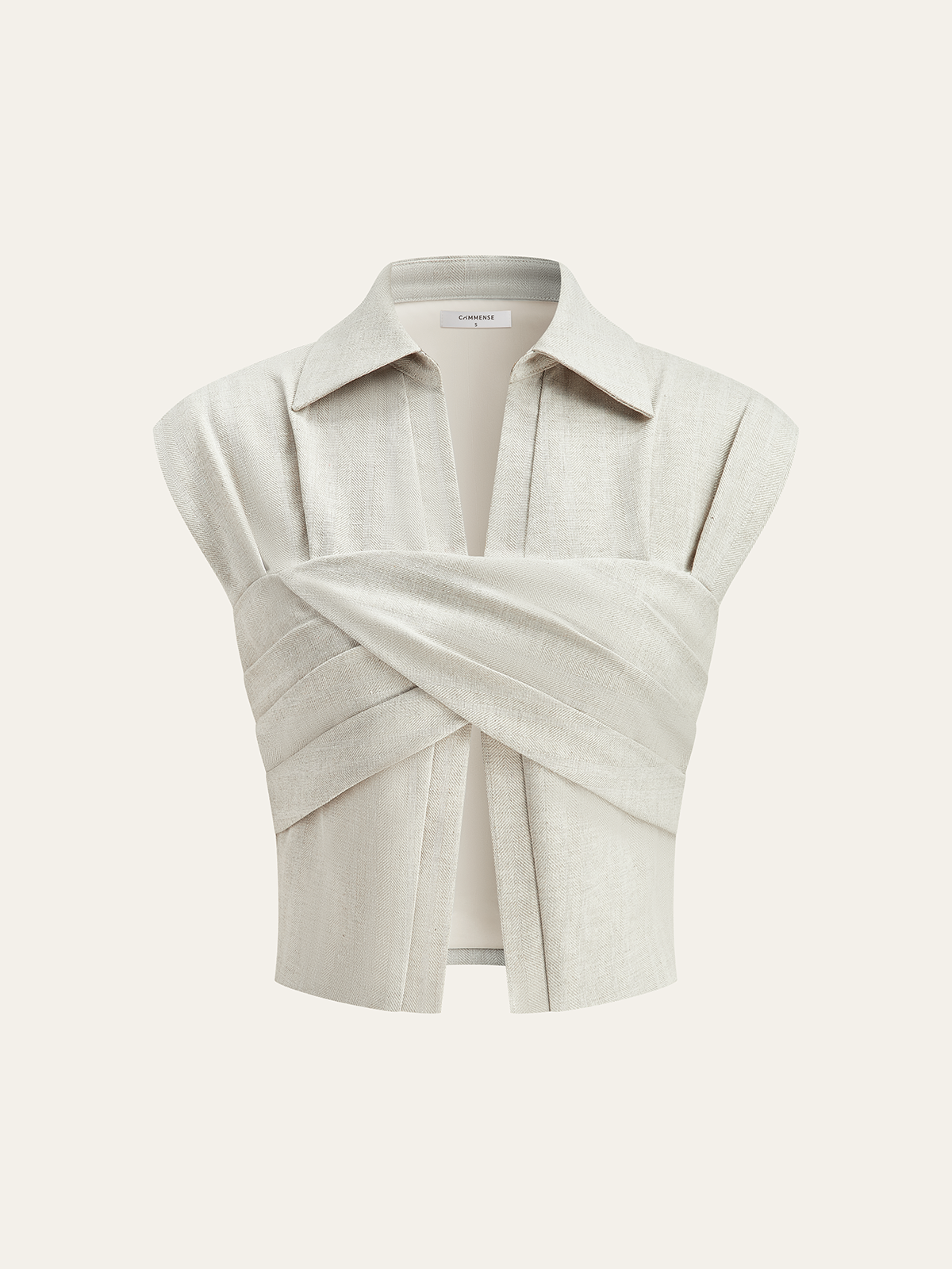 Cotton Linen Wrap Top & Pleated Pants Set