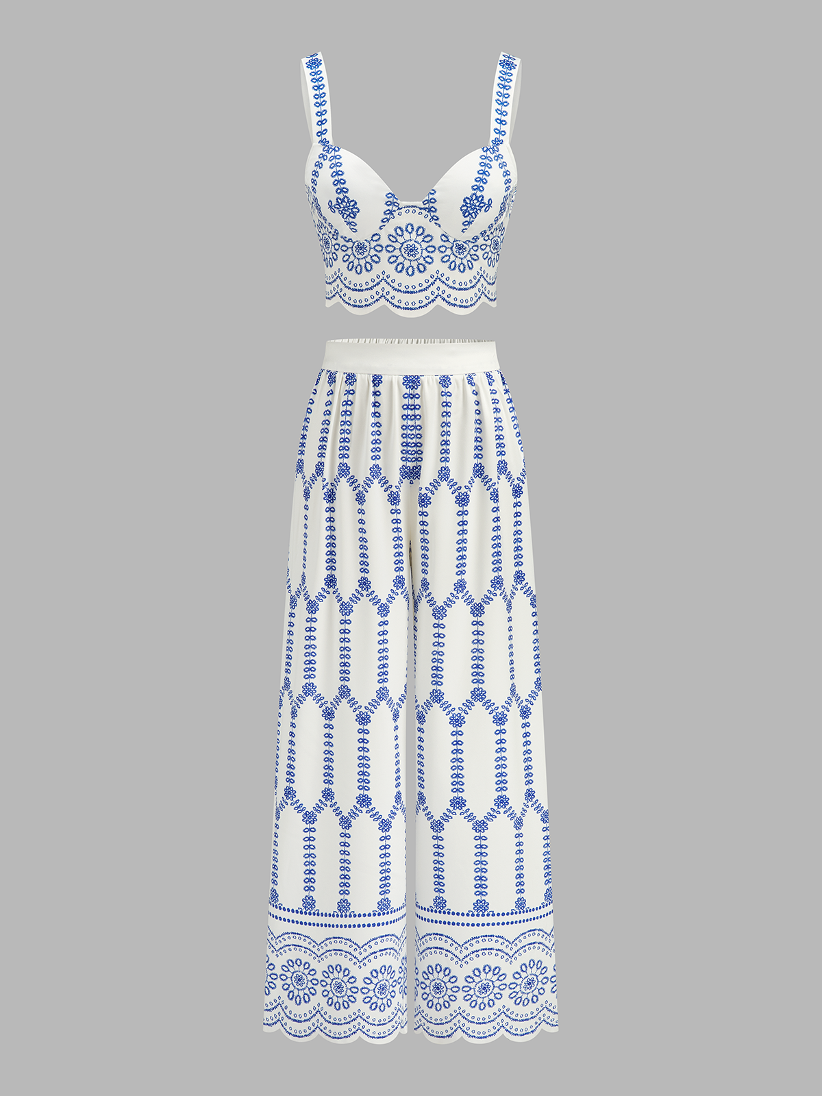 Printed Cami Top & Wide Leg Pants Set
