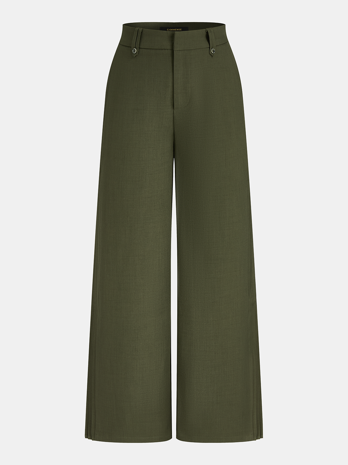 Side Pleated Wide-Leg Pants