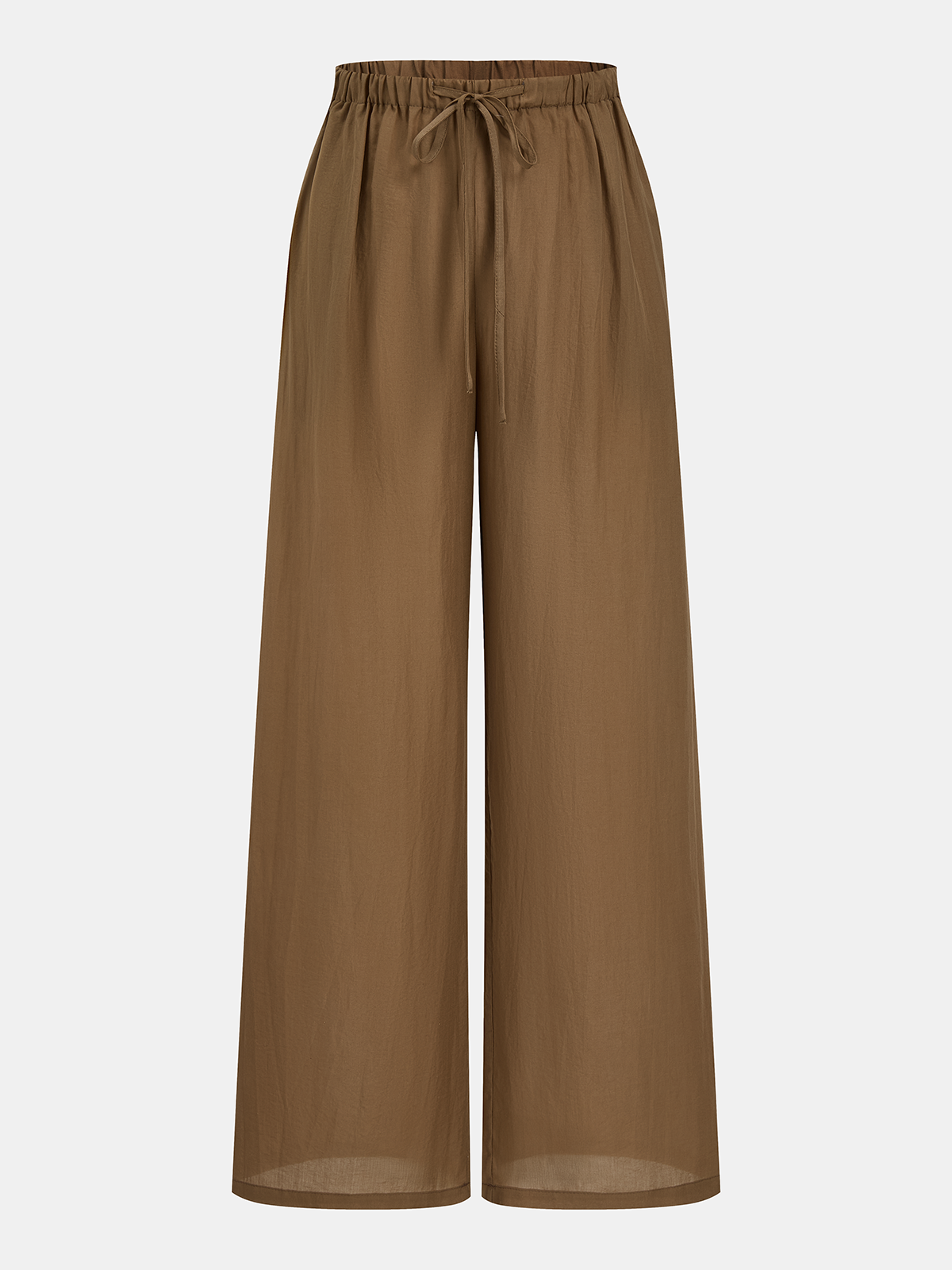 Semi-Sheer Halter Neck Top & Wide Leg Pants Set