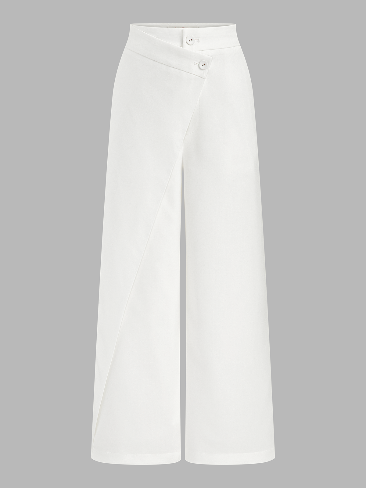 Solid  Asymmetrical Straight Leg Pants Set