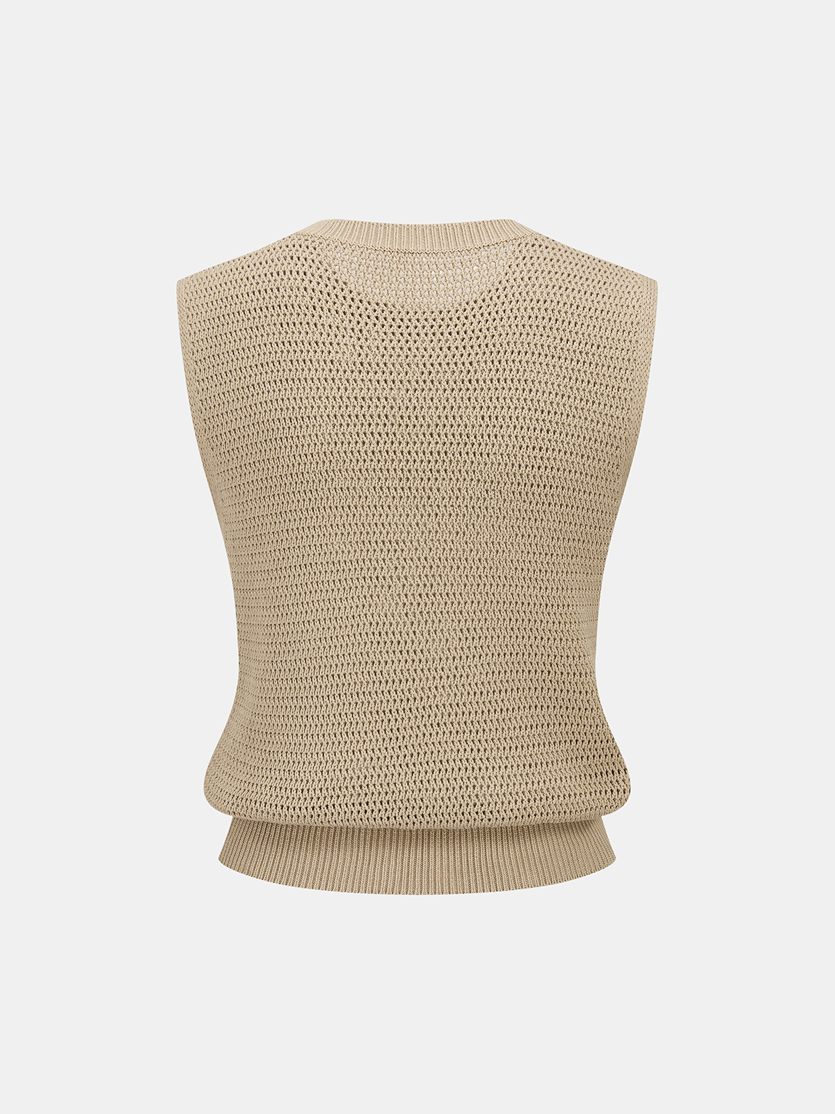 Open-Knit Sleeveless Sweater Vest