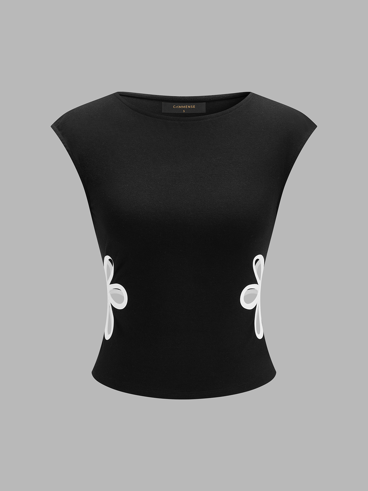 Flower Cutout Sleeveless Fitted Top