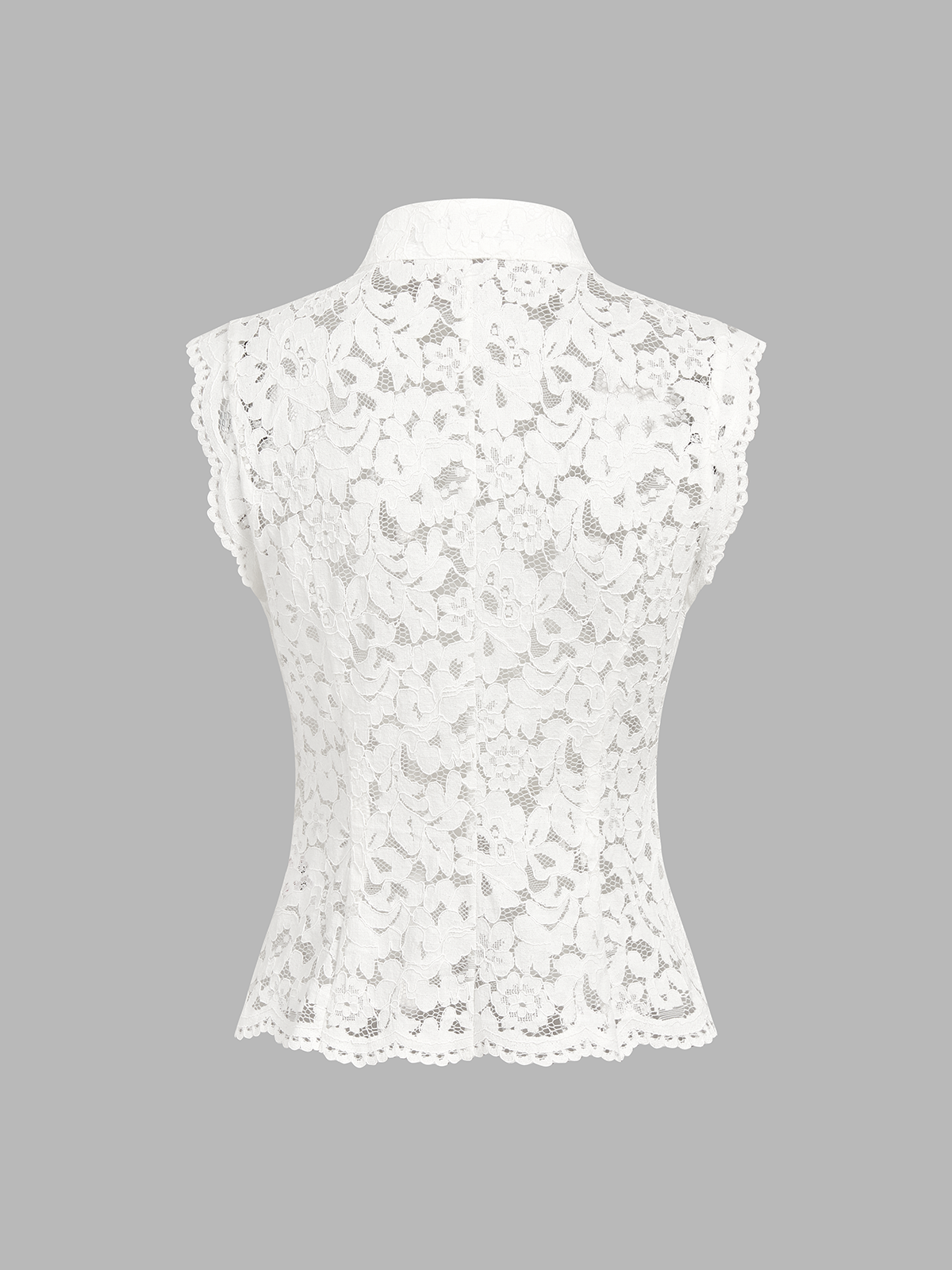 Frog Button Mandarin Collar Lace Vest & Pants Set