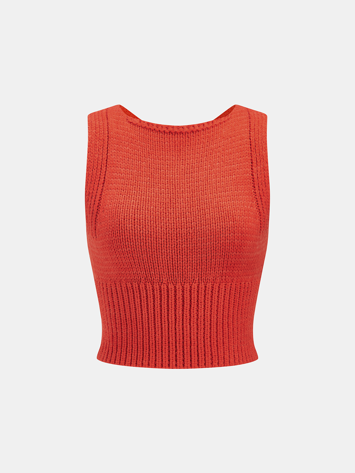 Crisscross Back Cropped Knitted Tank Top