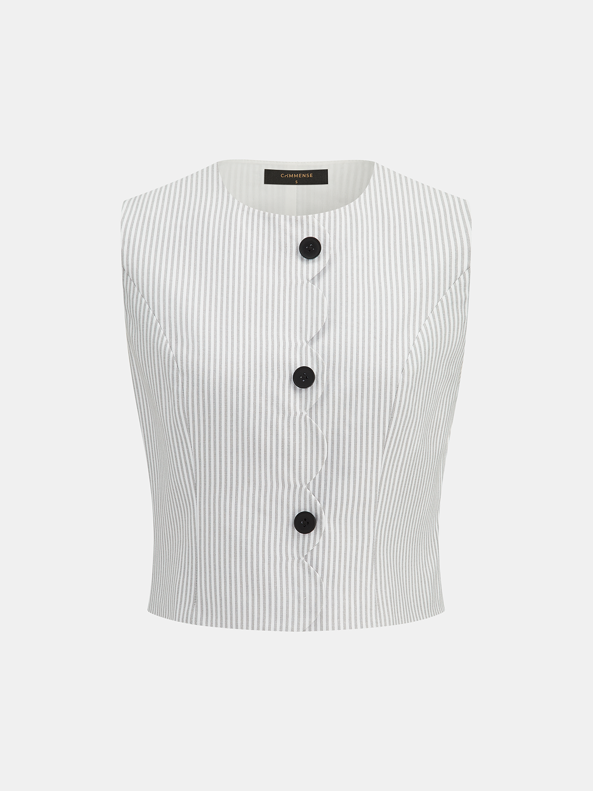 Scallop Edge Pinstripe Vest & Pants Set
