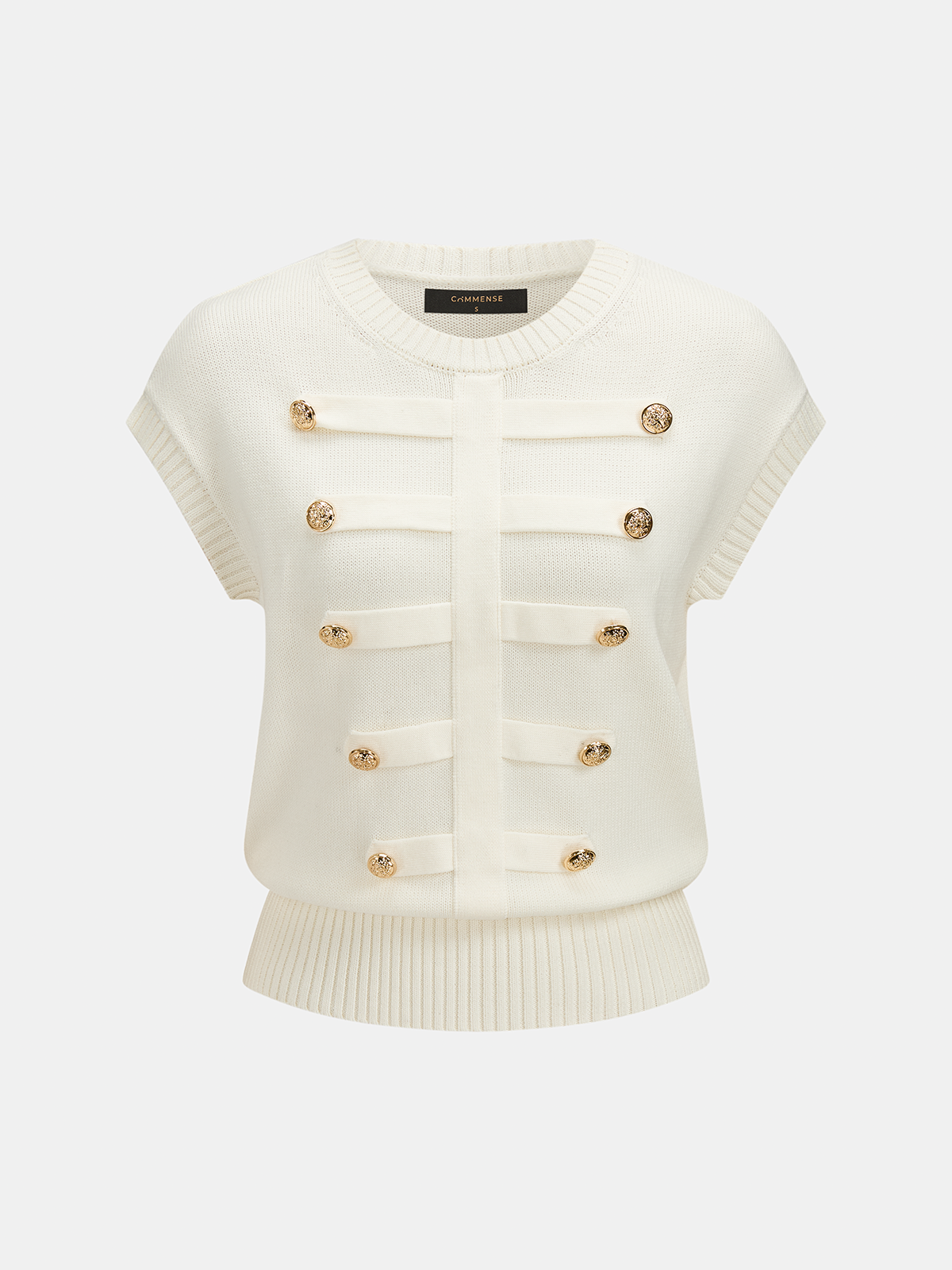 Napoleon Metal Detail Crew Neck Knit Top