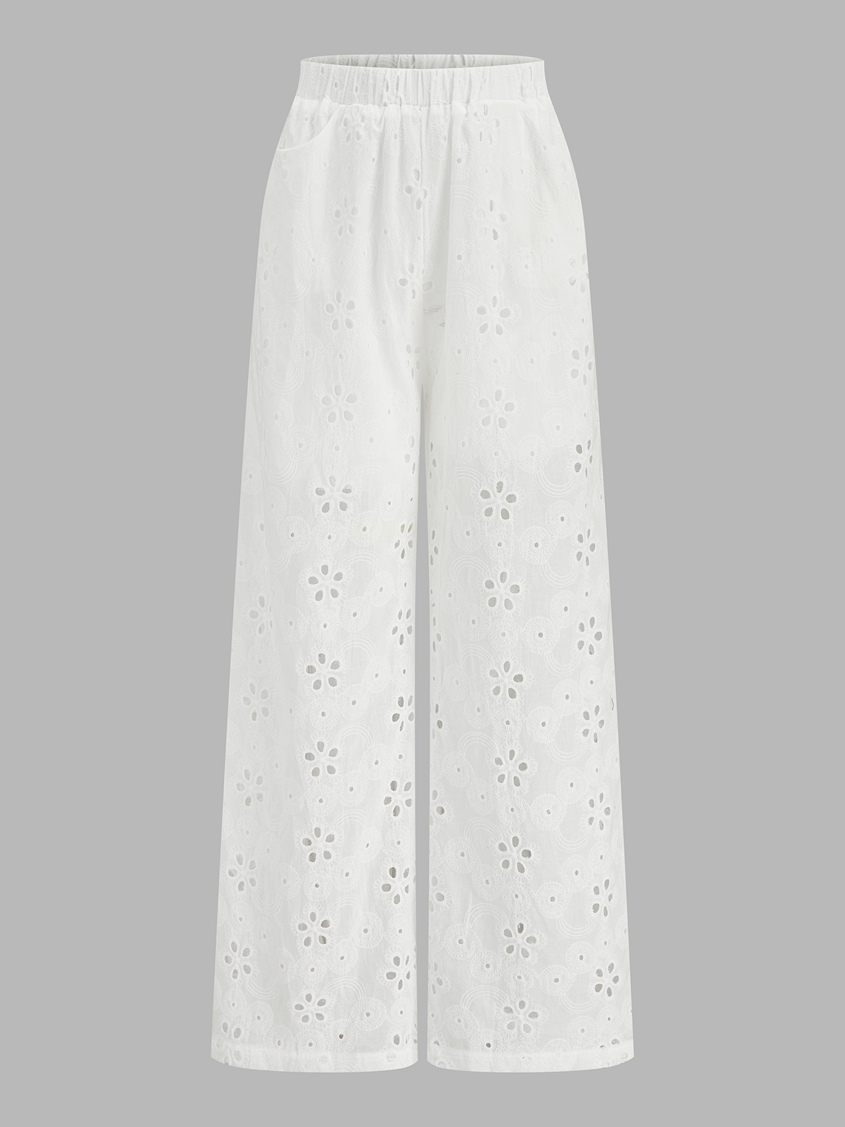 Eyelet Embroidery Two Piece Pants Set