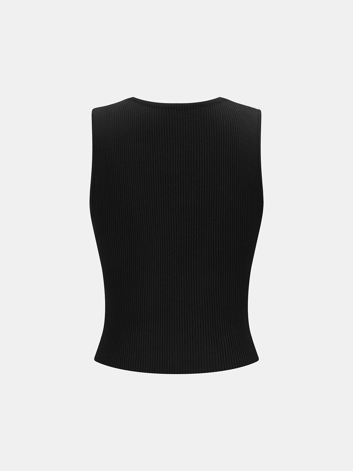 Side Cutout Ribbed Knit Tank Top