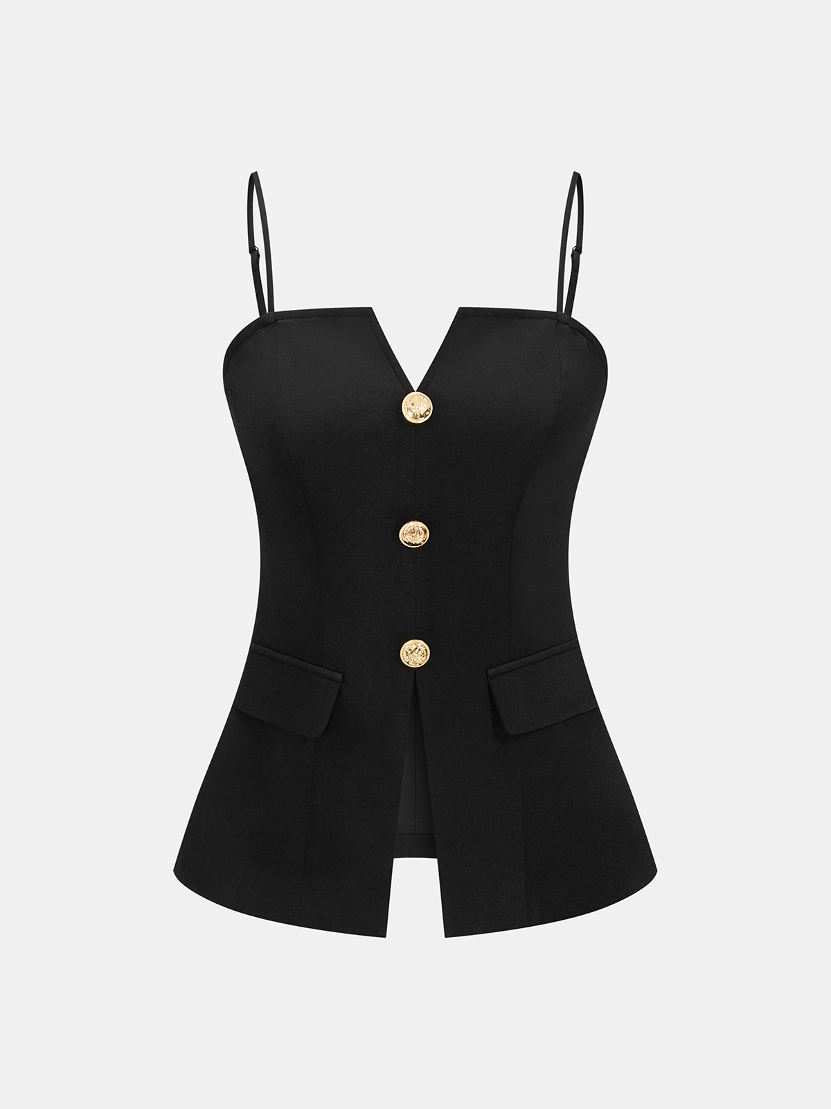 Metal Button Cami Top & Shorts Set