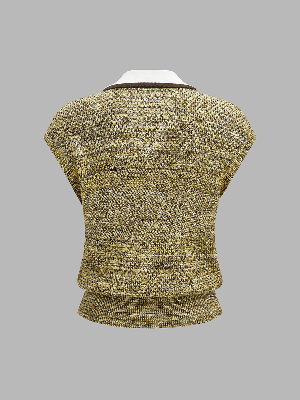 Contrast Trim Textured Knit Top
