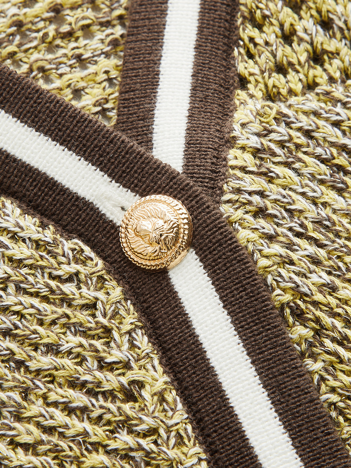 Contrast Trim Textured Knit Top