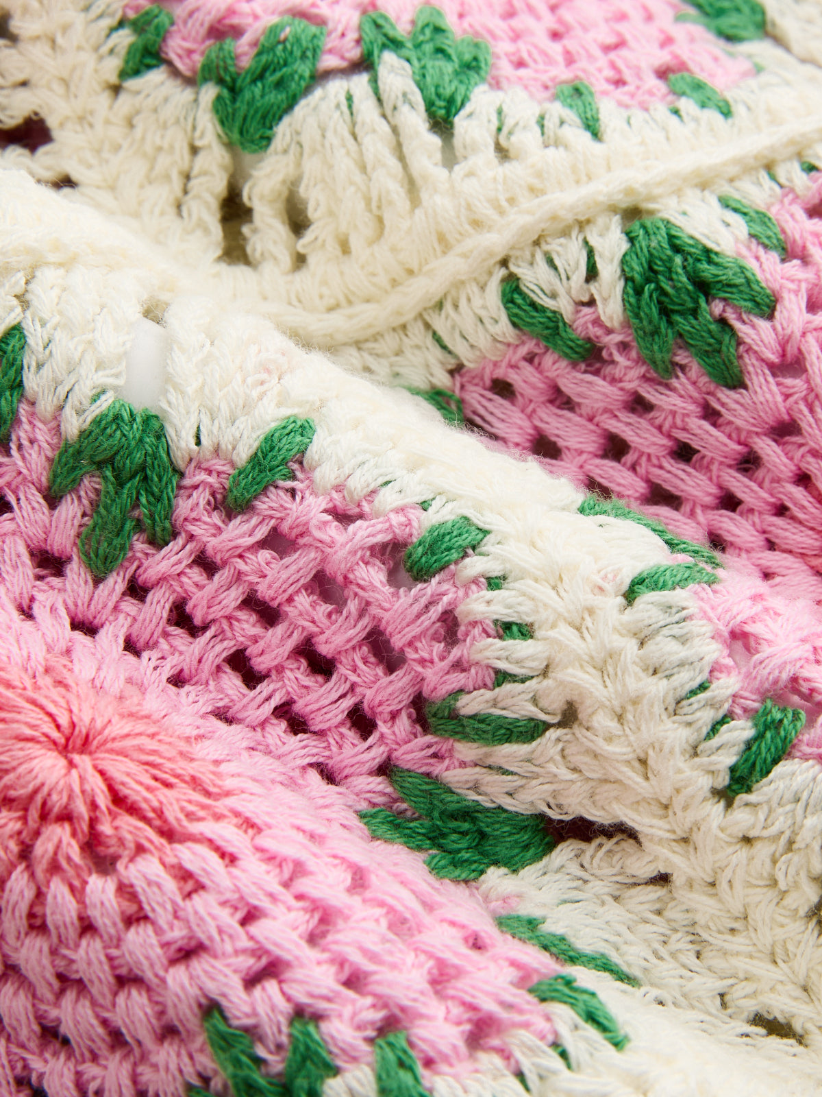 Floral Crochet Sleeveless Knit Vest