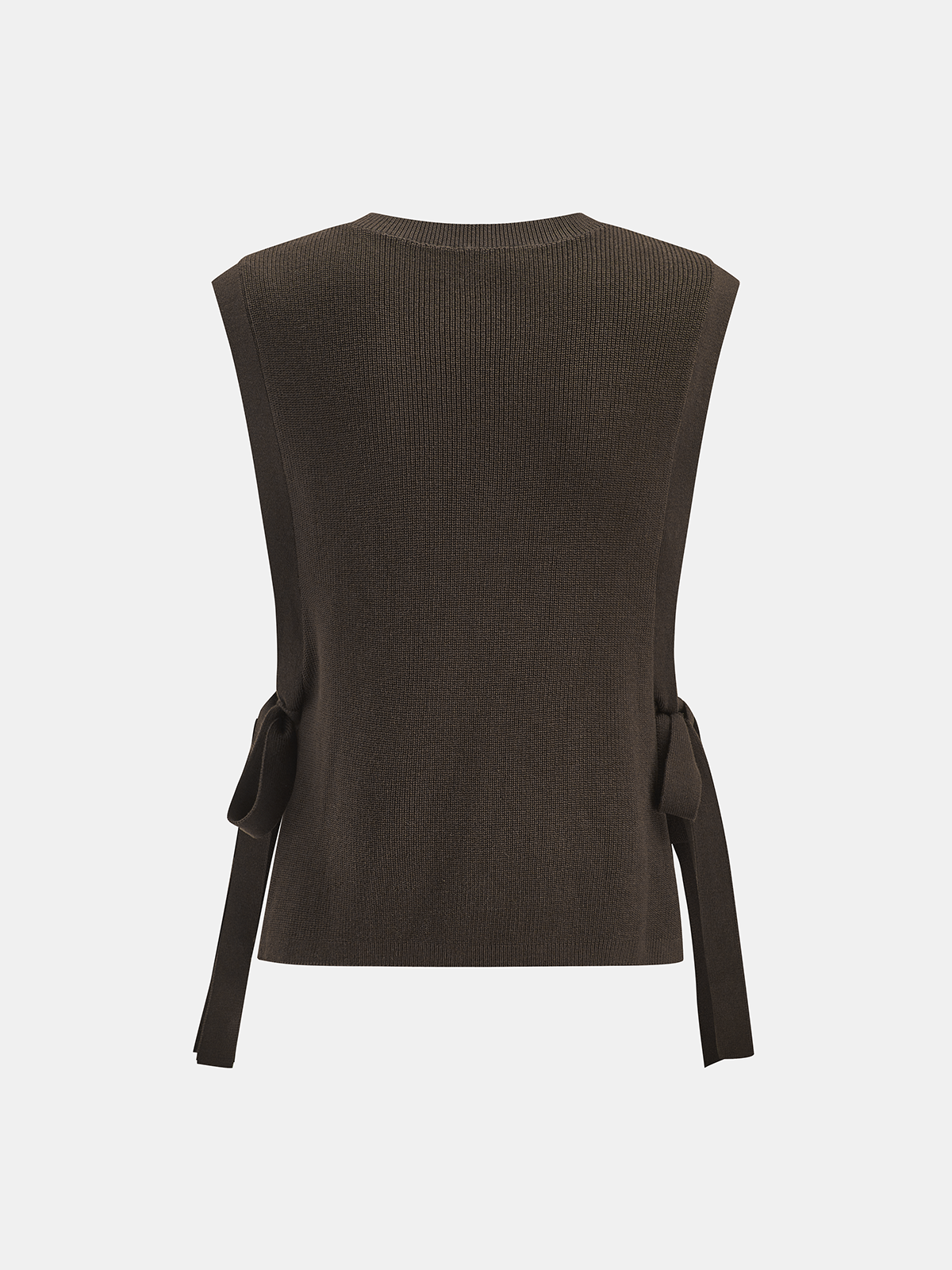 Side Tie Lace Panel Knit Sleeveless Vest