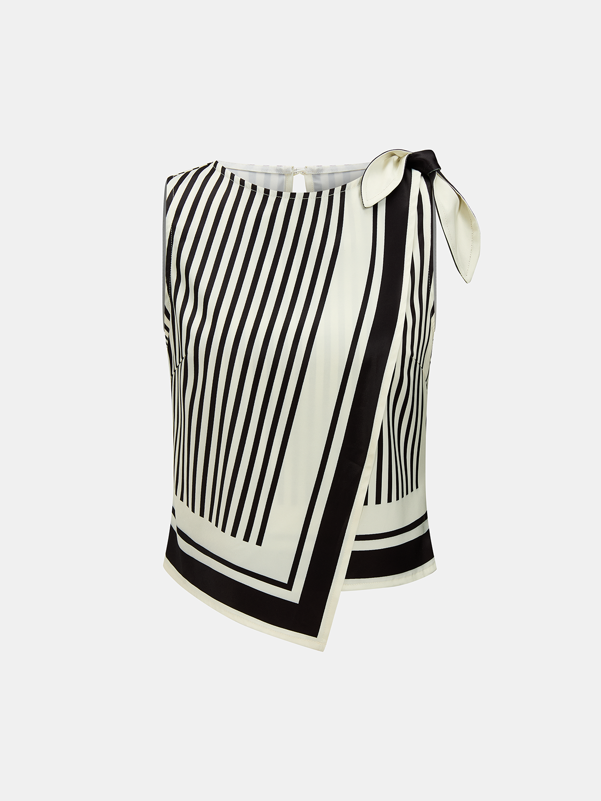 Tie Shoulder Striped Top & Wide Leg Pants Set