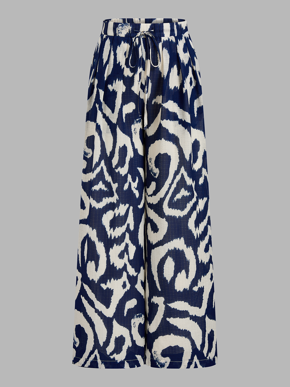 Tie-Back Crop Top & Abstract Print Pants Set