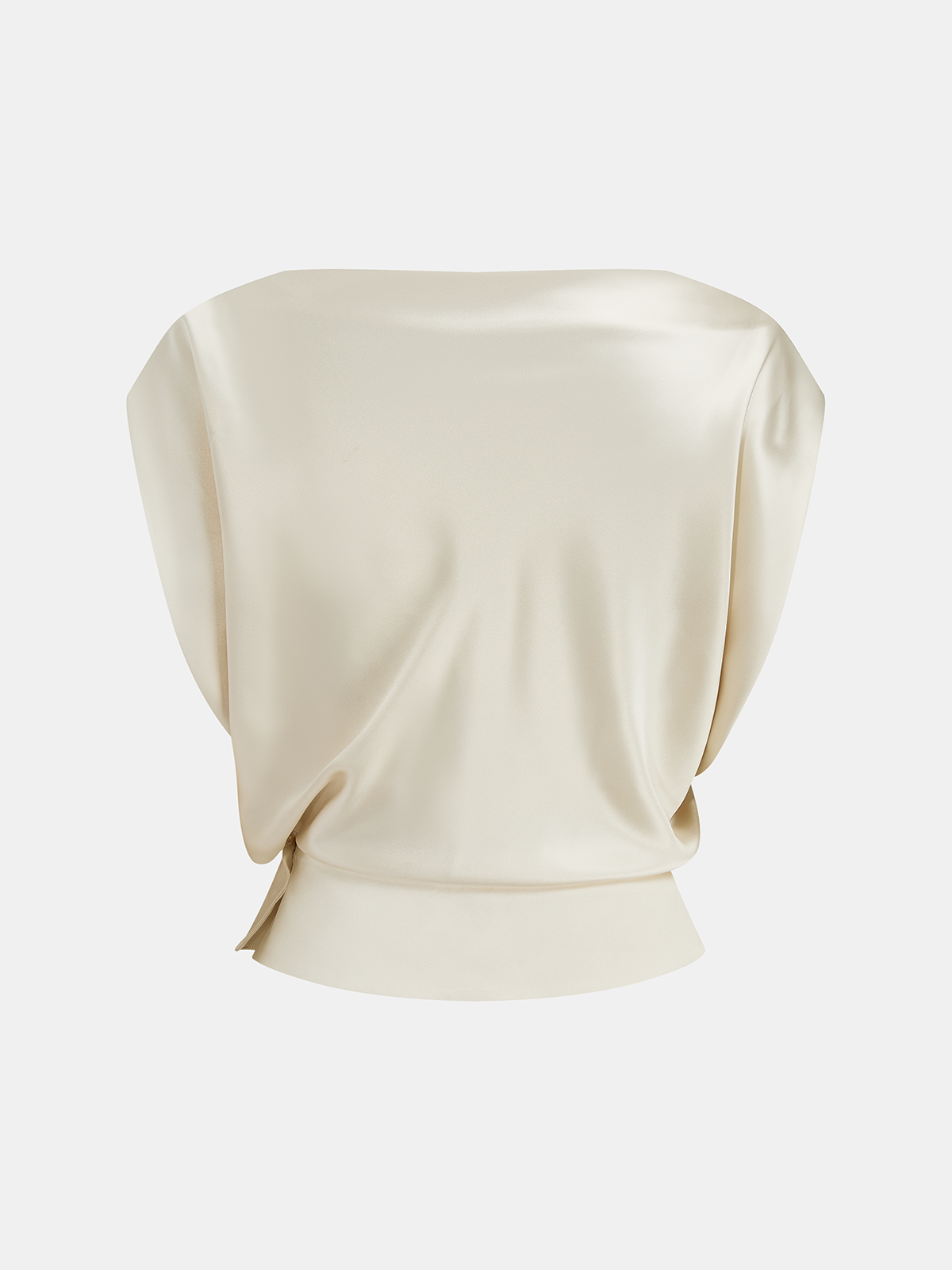 Satin Draped Top & Wide-Leg Pants Set