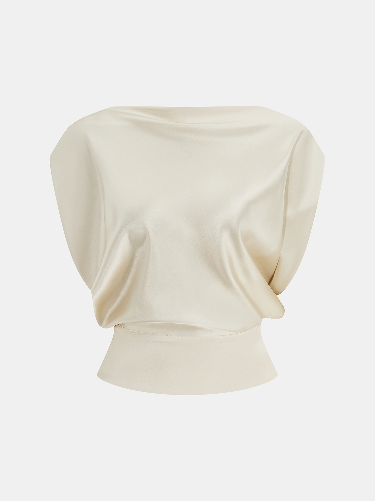 Satin Draped Top & Wide-Leg Pants Set