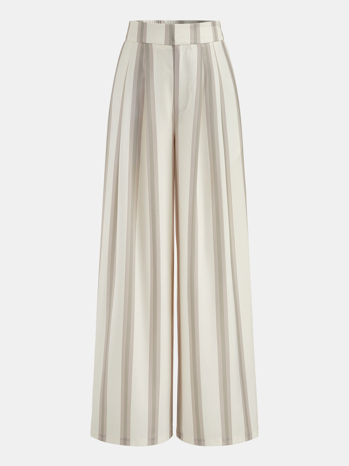 Striped Strapless Top & Wide Leg Pants Set
