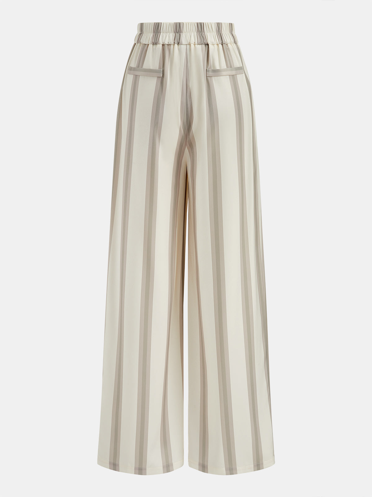 Striped Strapless Top & Wide Leg Pants Set