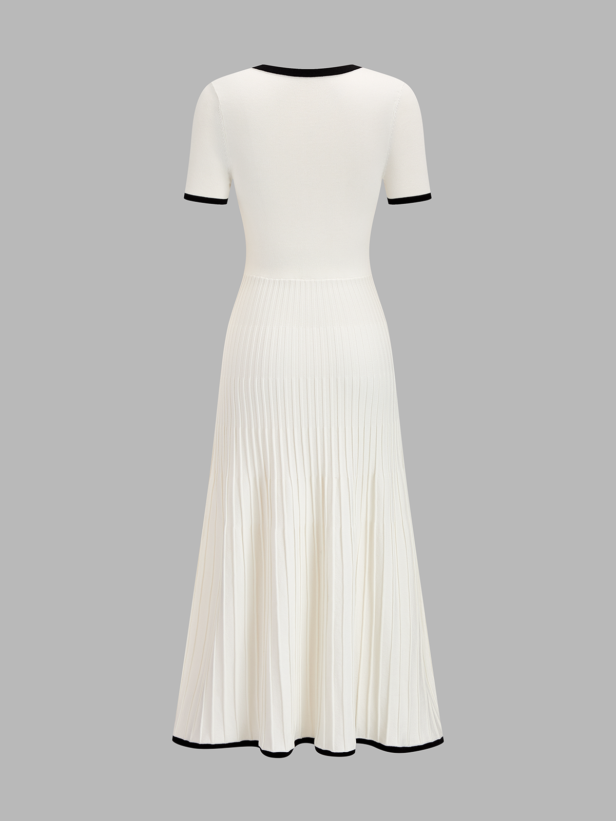 Contrast Trim Short Sleeve Knit Maxi Dress