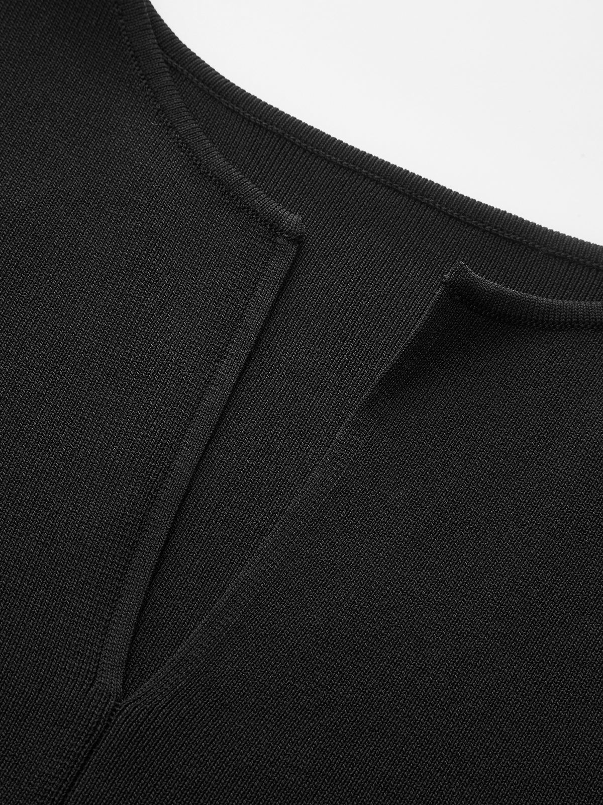 Ribbed Knit Notch Neck Tank Top