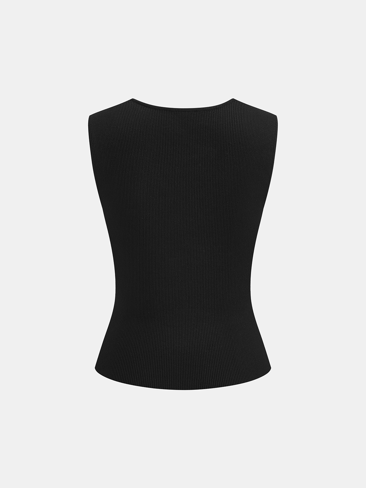 Frog Button Ribbed Knit Vest