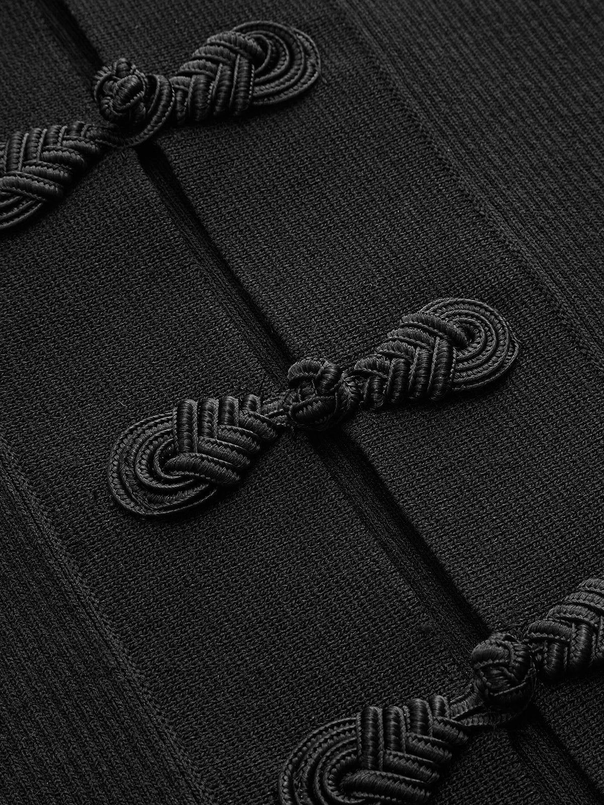 Frog Button Ribbed Knit Vest