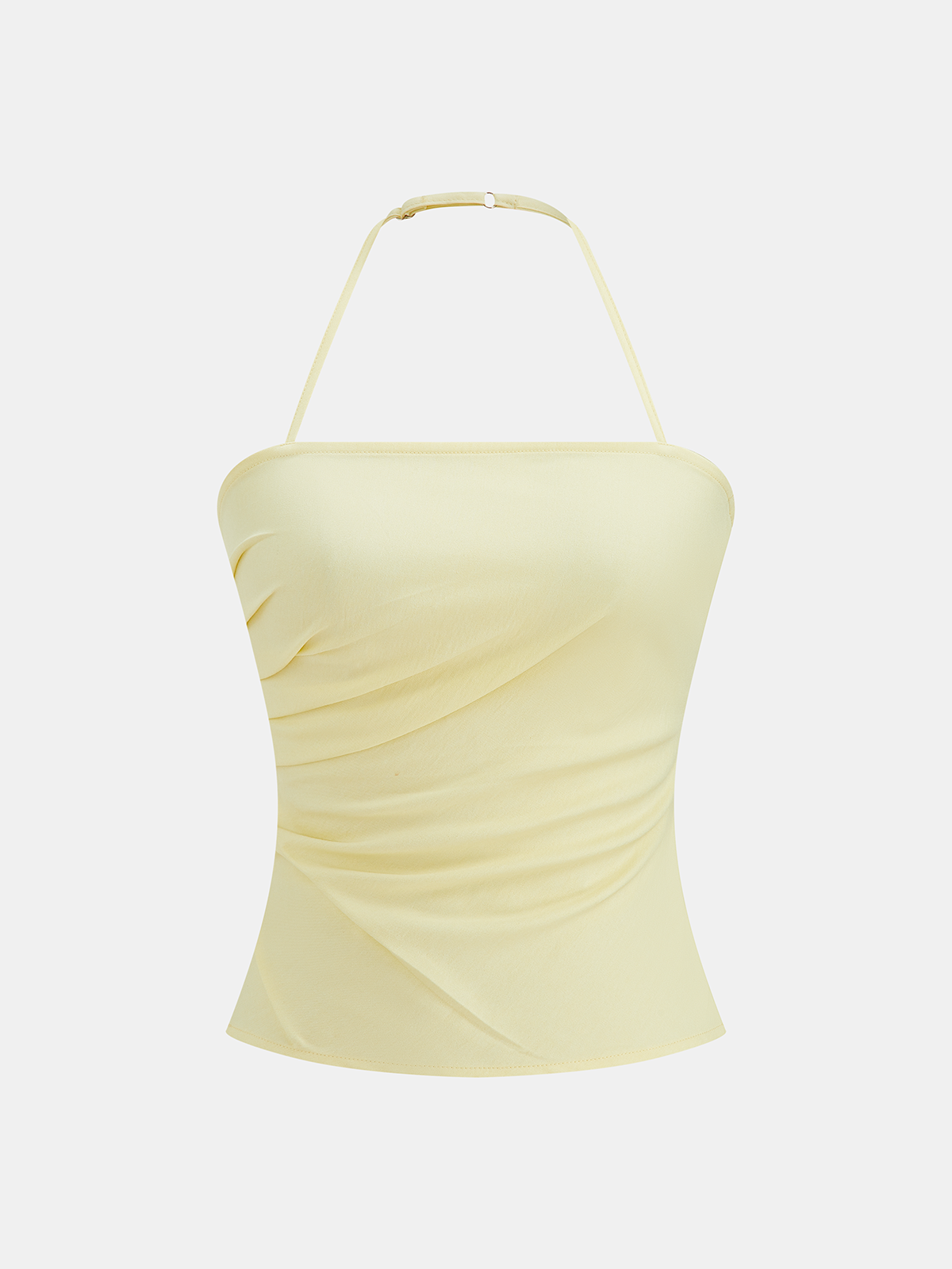 Ruched Halter Top & Wide Leg Pants Set