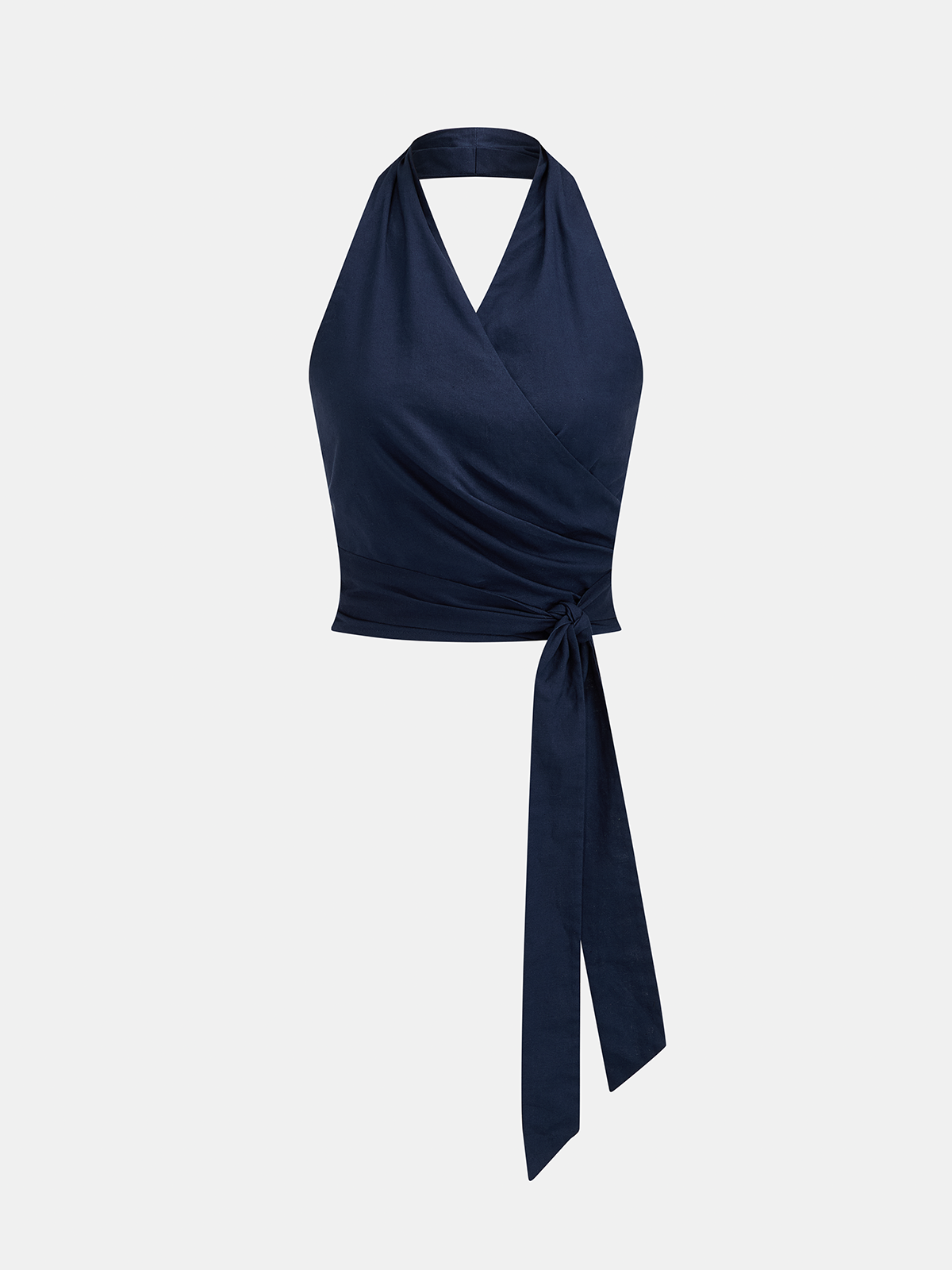 Cotton Linen Halter Wrap Top & Pants Set