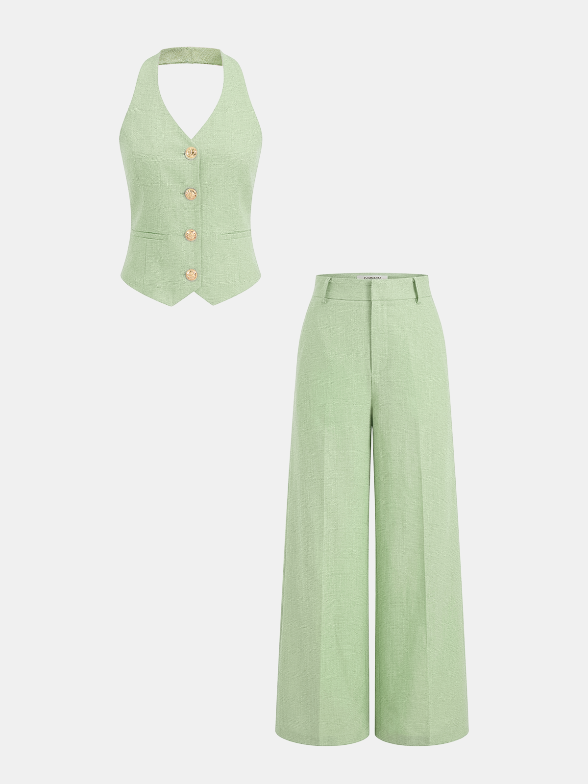 Halter Vest & Wide Leg Pants Set