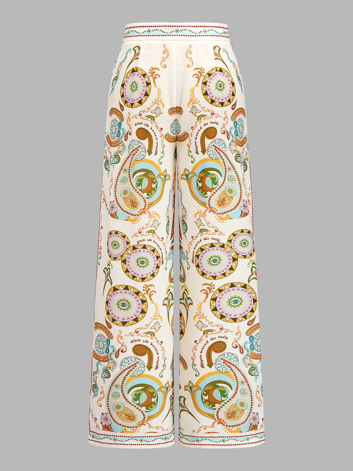 Bohemian Paisley Print Wide Leg Pants
