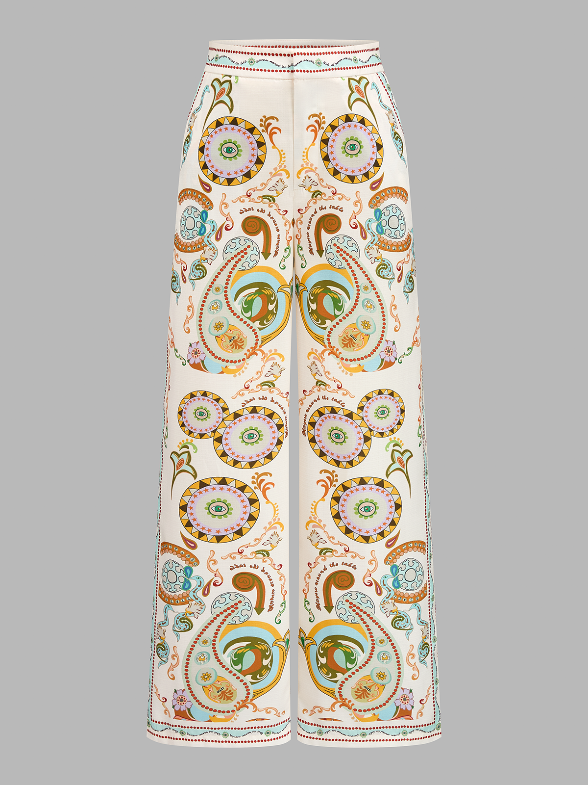 Bohemian Paisley Print Wide Leg Pants