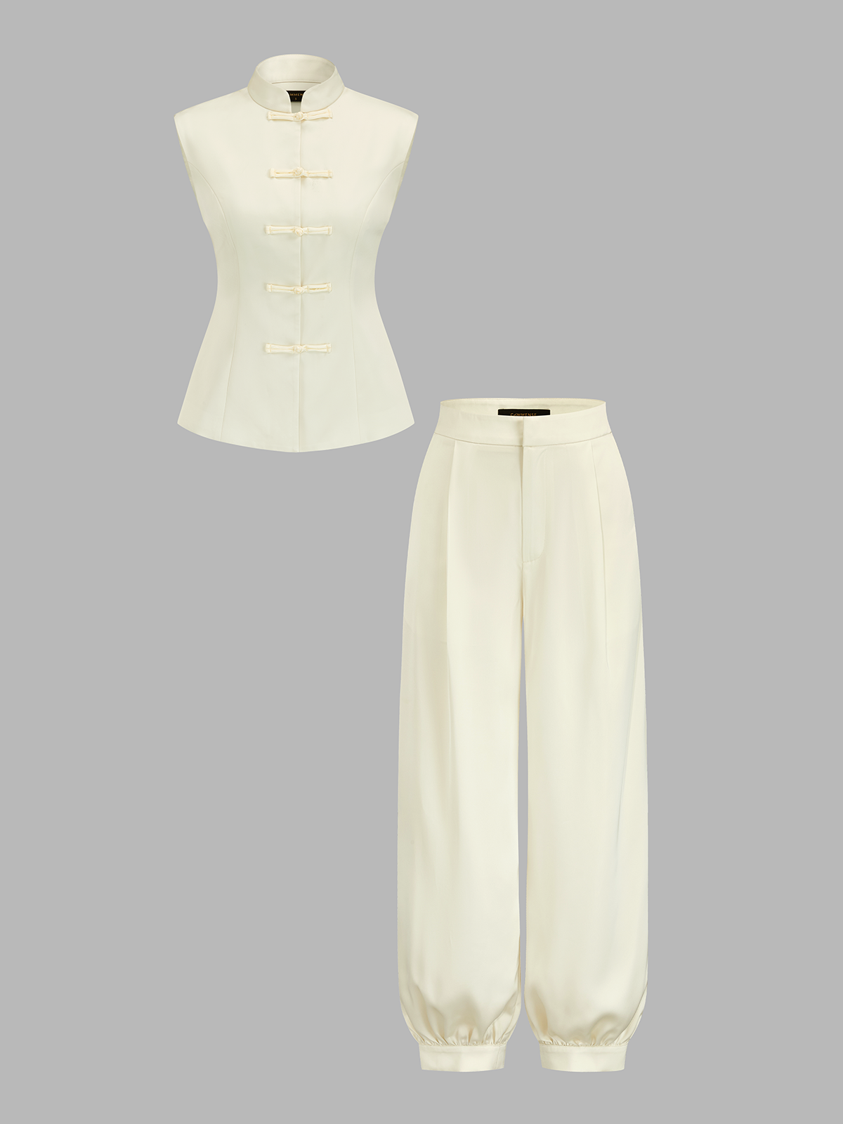 Frog Button Vest & Lantern Pants Set