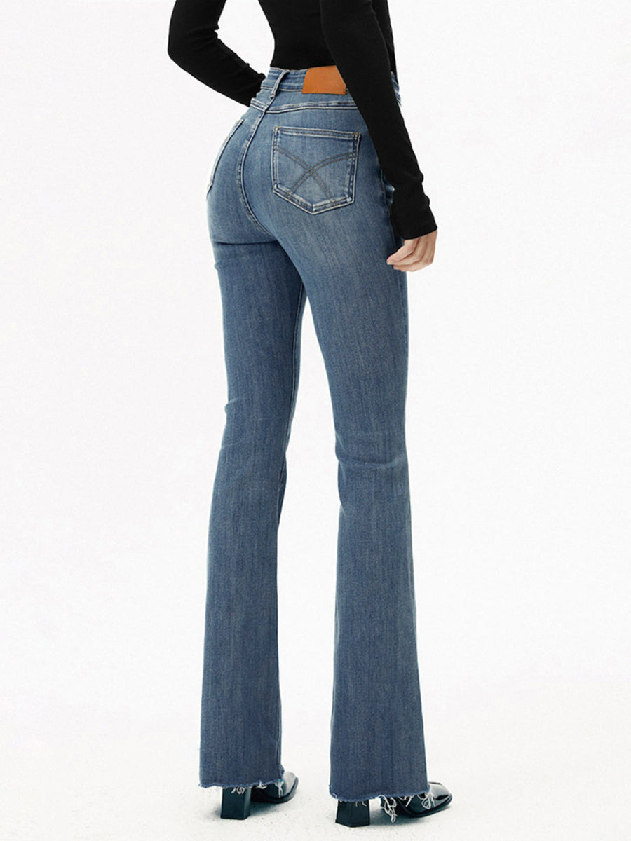 High-Waist Curvy-Hip Bootcut Jeans