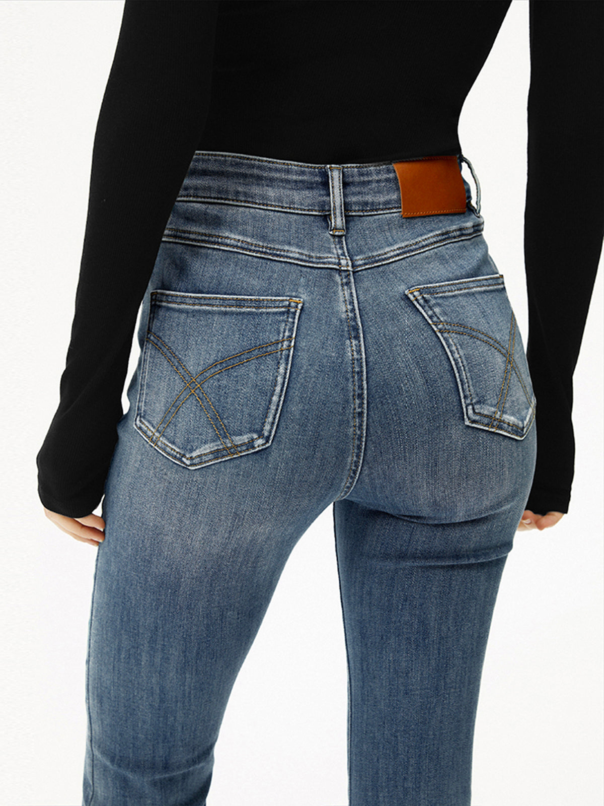 High-Waist Curvy-Hip Bootcut Jeans