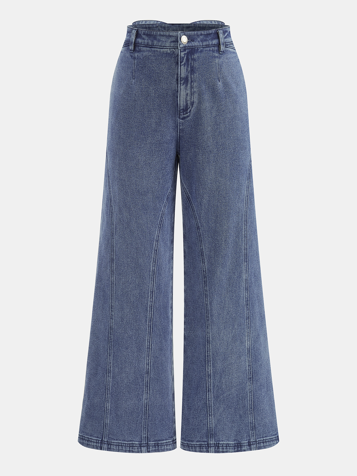 Bow Back High-Waist Wide-Leg Jeans
